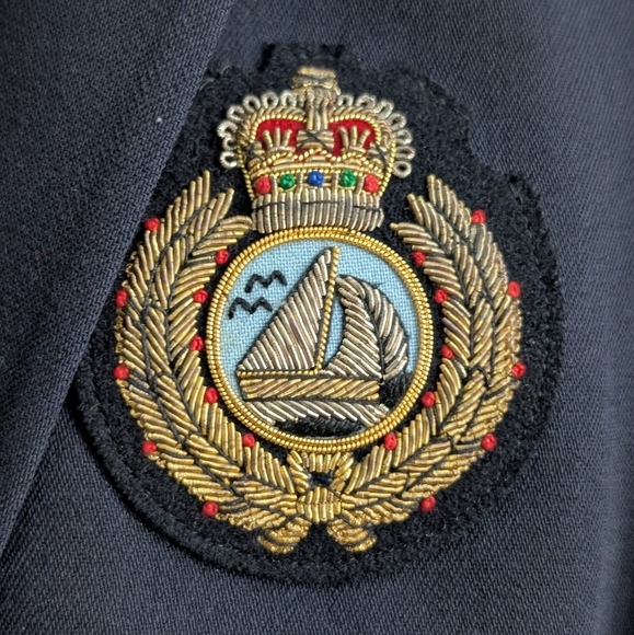 VTG NWT Saks Fifth Avenue women's 100% wool navy double-breasted blazer size 10 - Picture 3 of 7